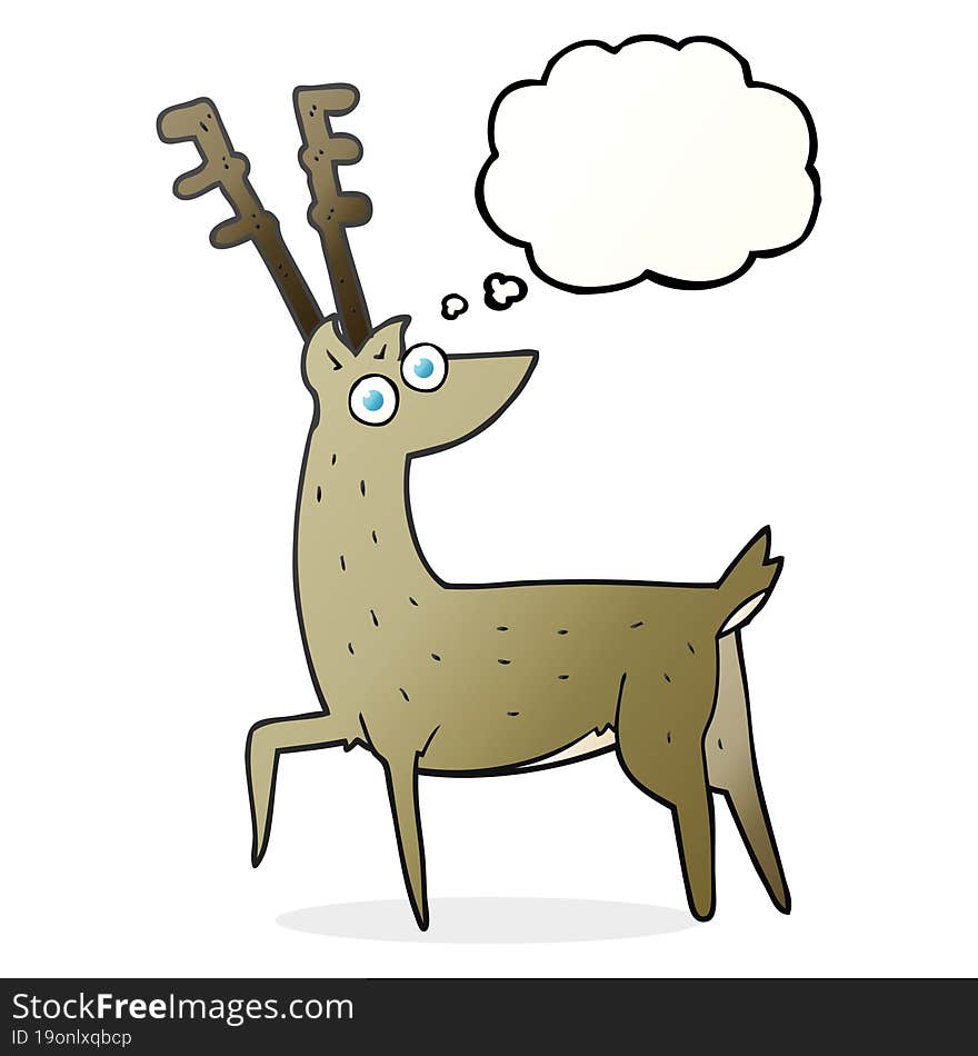 freehand drawn thought bubble cartoon stag