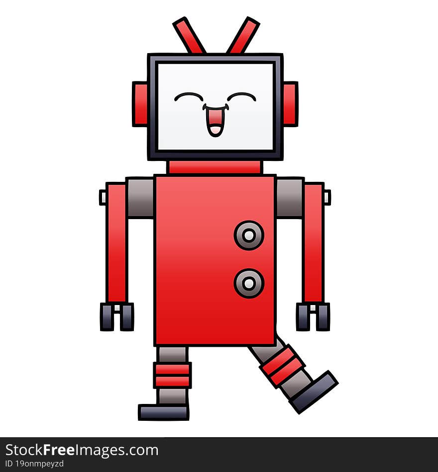 Gradient Shaded Cartoon Robot