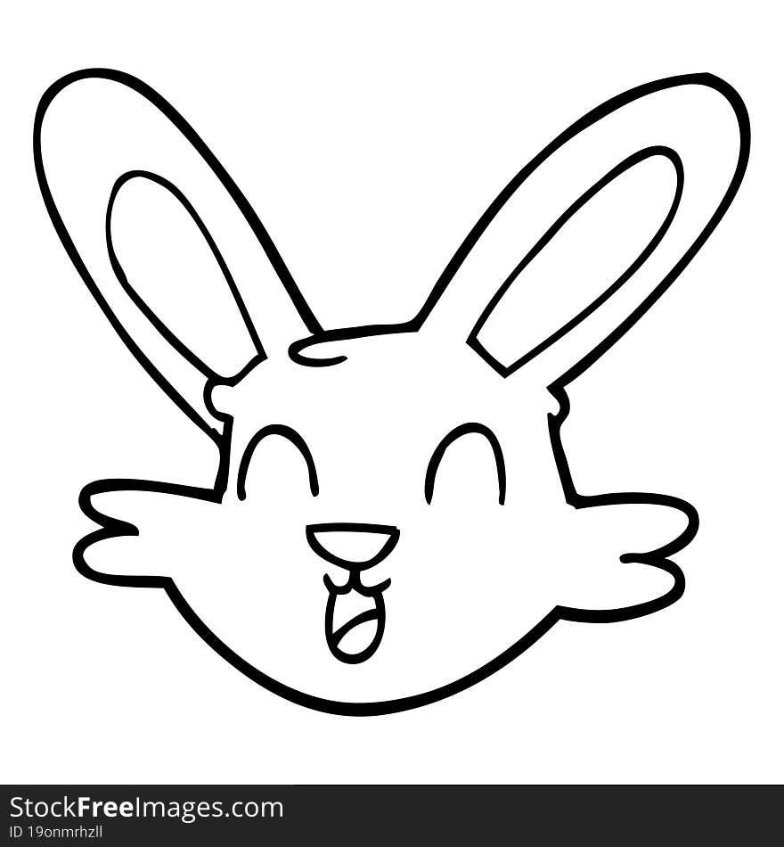 line drawing cartoon cute bunny