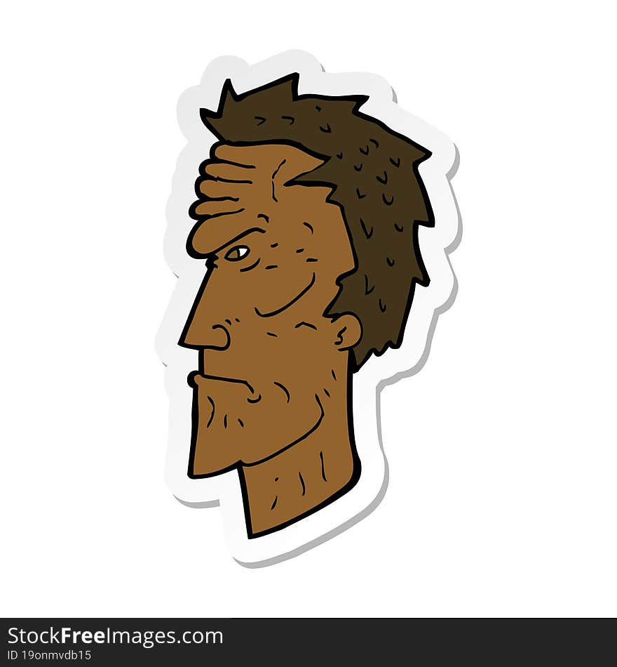 Sticker Of A Cartoon Angry Face