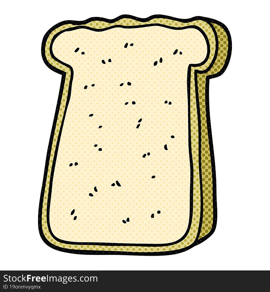 freehand drawn cartoon slice of toast