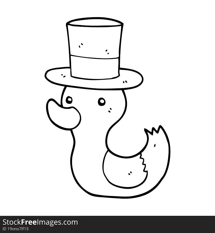 cartoon duck wearing top hat