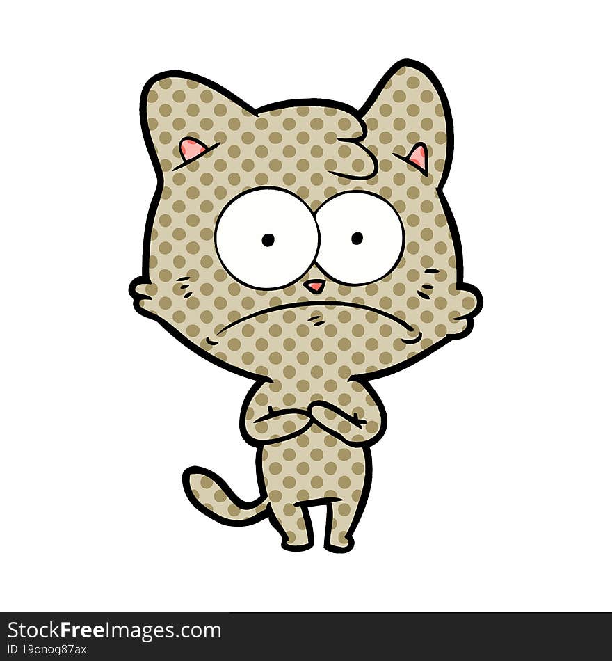 cartoon nervous cat. cartoon nervous cat