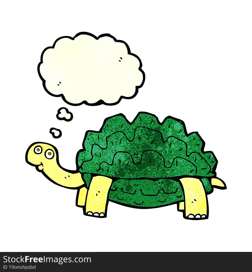 Cartoon Tortoise With Thought Bubble