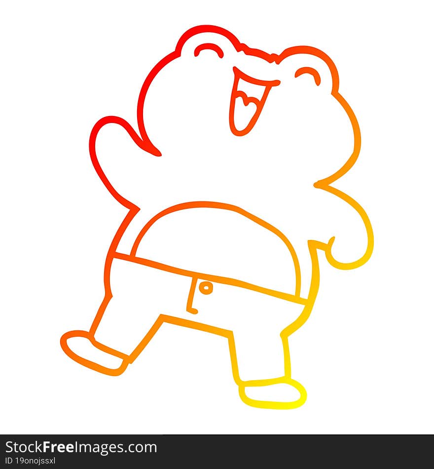 Warm Gradient Line Drawing Cartoon Frog