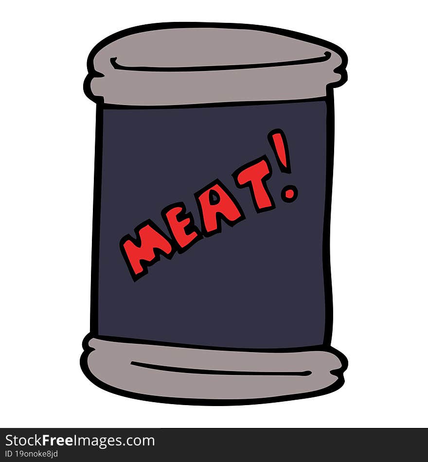 cartoon doodle can of meat