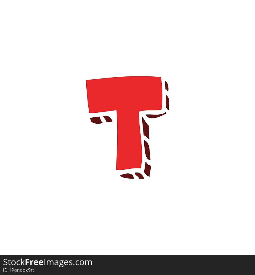 Cartoon Doodle Letter T