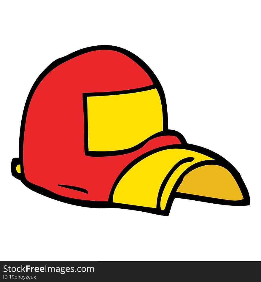 cartoon doodle baseball cap