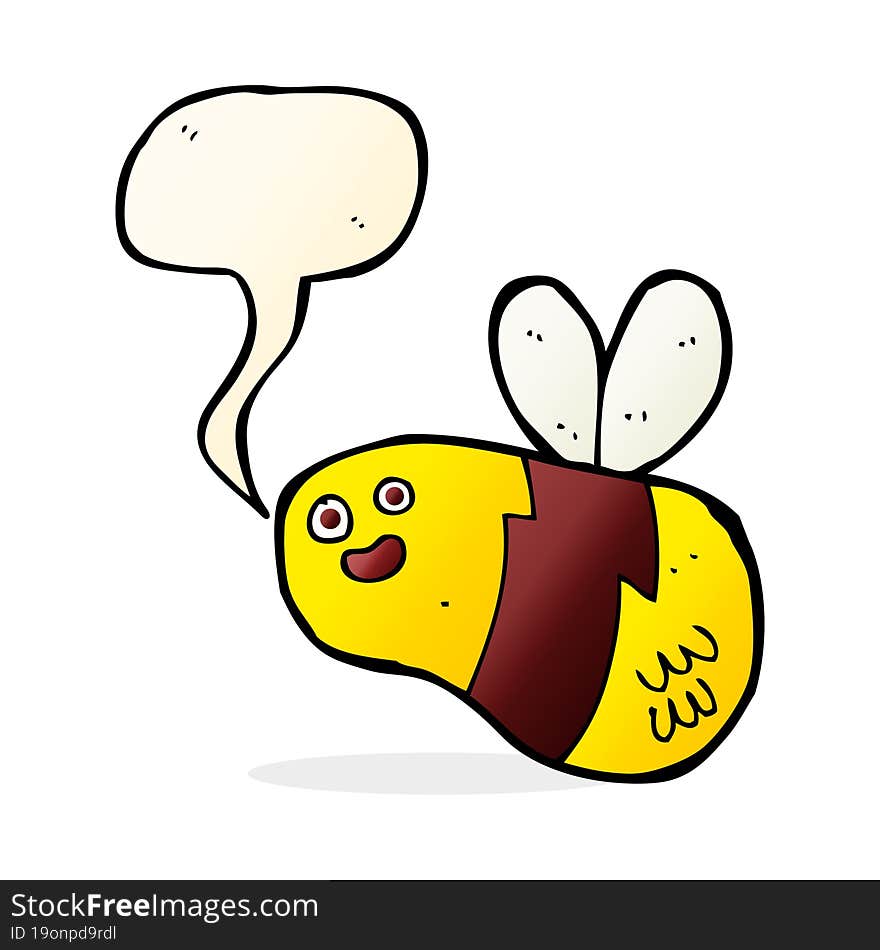 Cartoon Bee With Speech Bubble