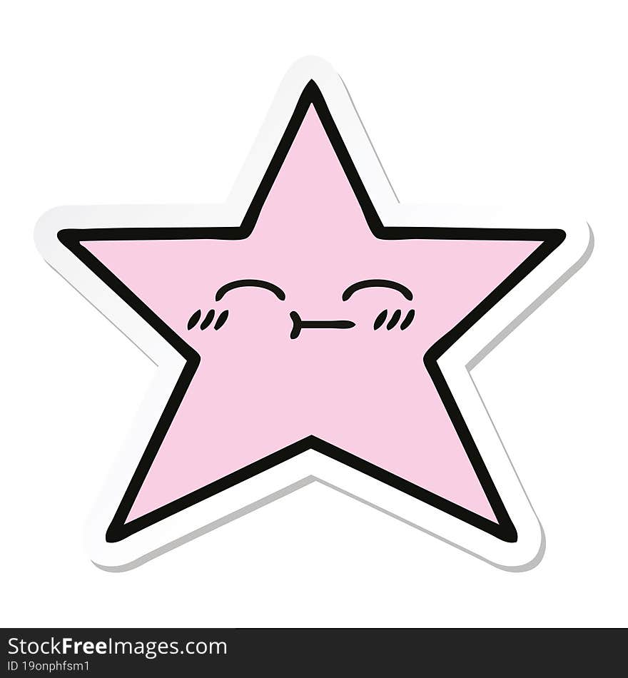 sticker of a cute cartoon star fish