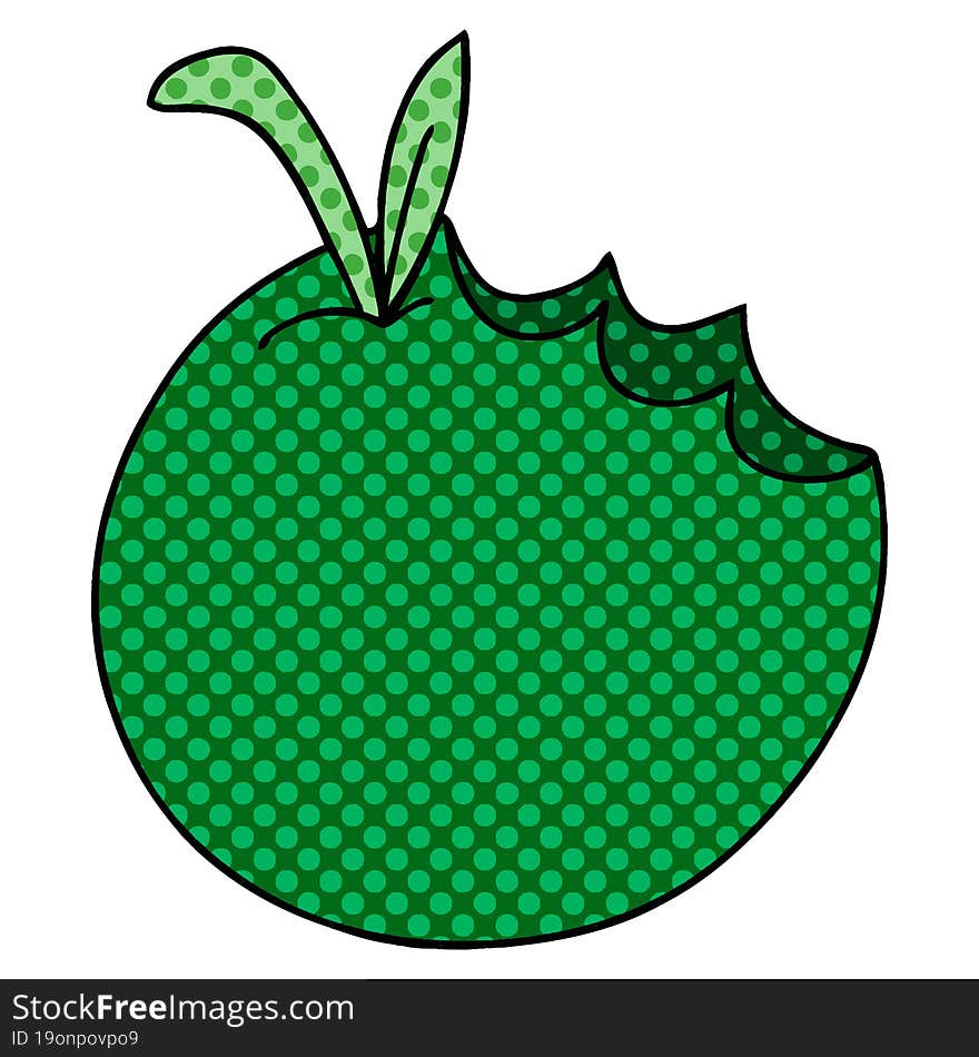 quirky comic book style cartoon apple