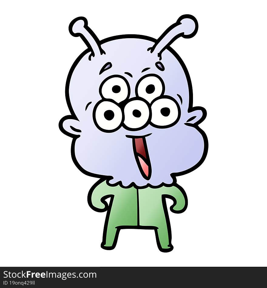 happy cartoon alien. happy cartoon alien