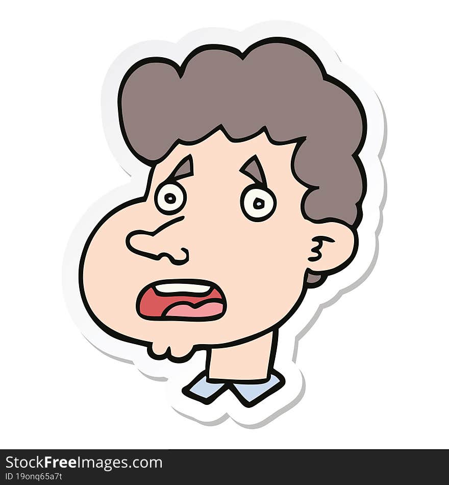 sticker of a cartoon shocked man