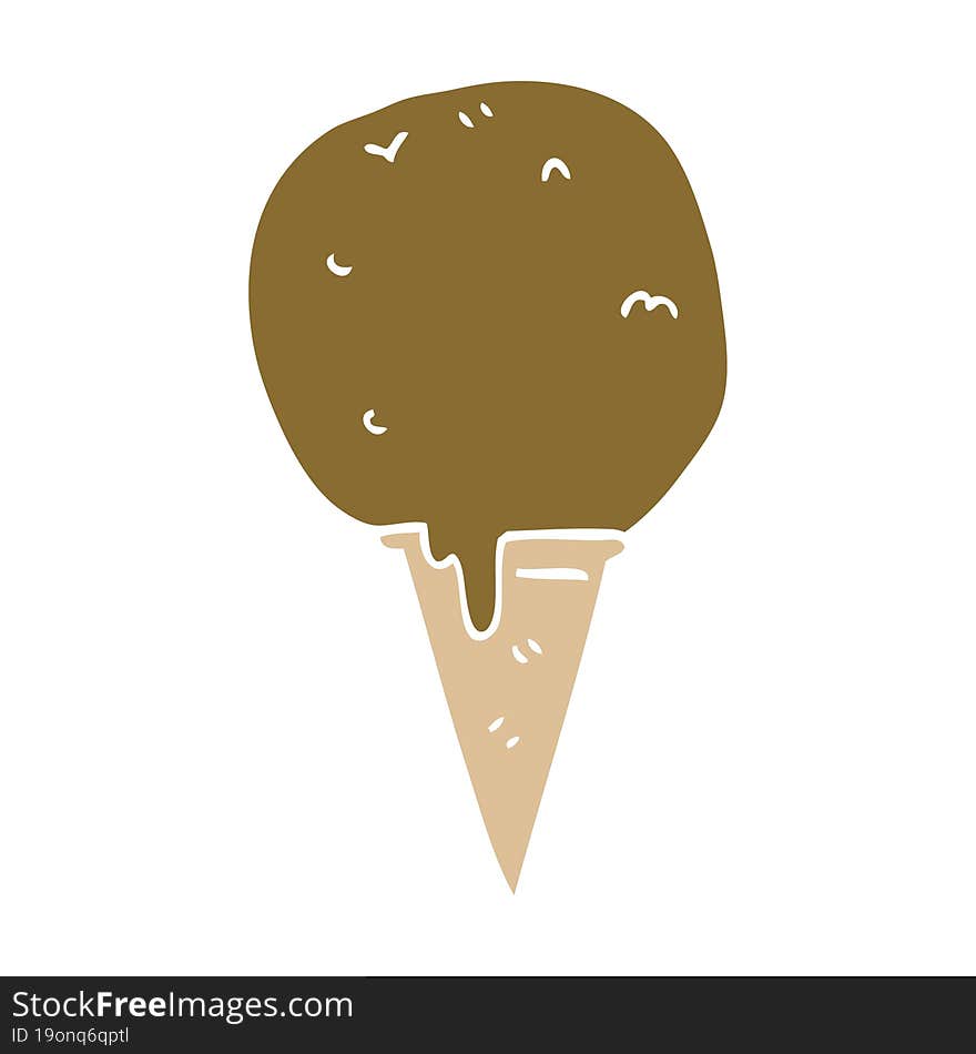 cartoon doodle ice cream cone