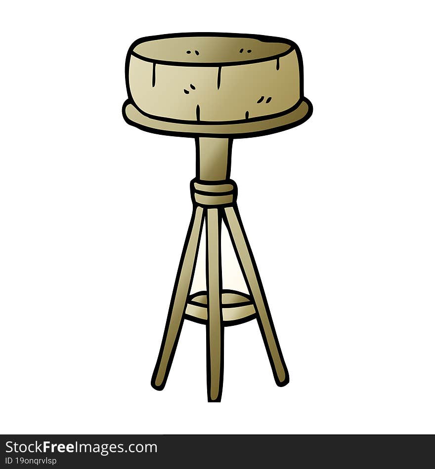 cartoon doodle breakfast stool