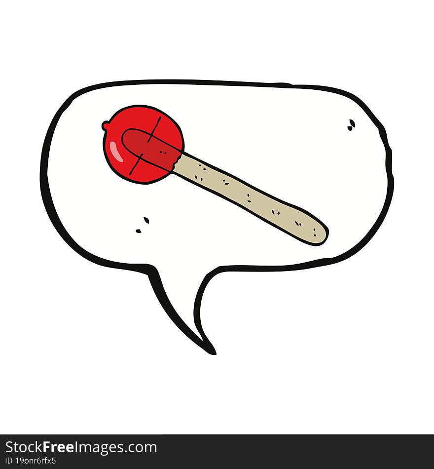 cartoon lollipop with speech bubble