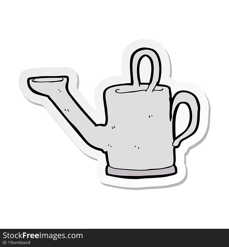 sticker of a watering can cartoon