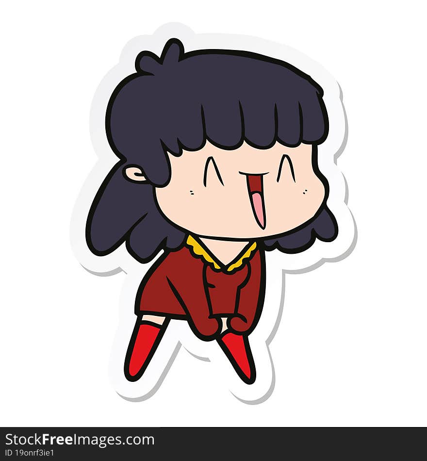 sticker of a cartoon woman