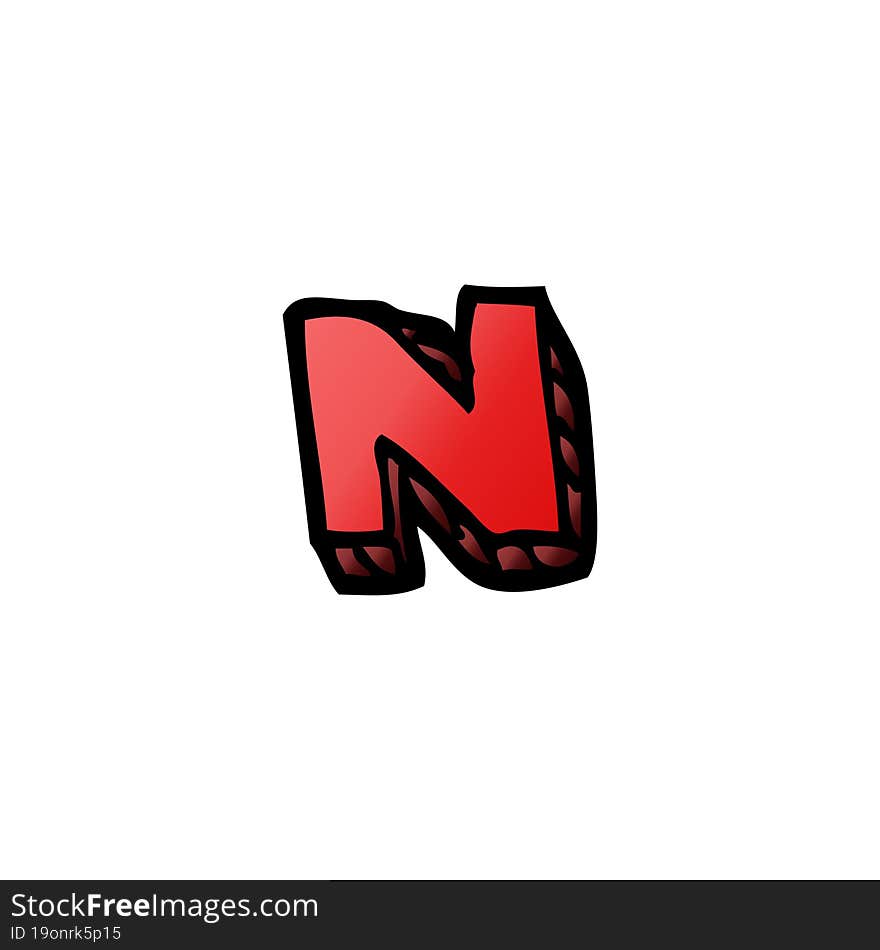 cartoon doodle letter n