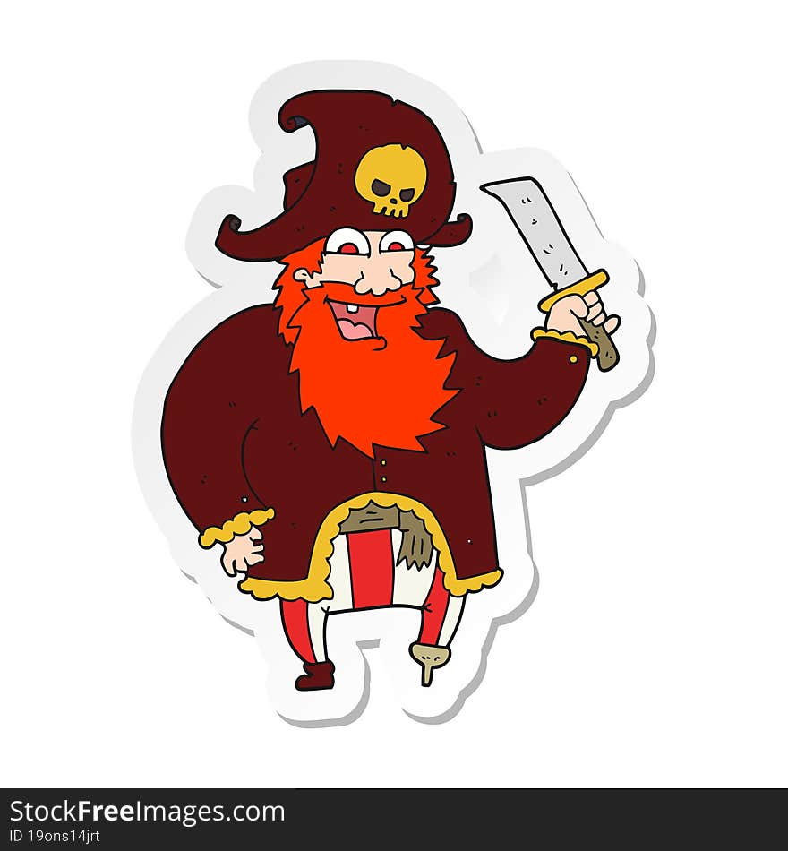 sticker of a cartoon pirate captain