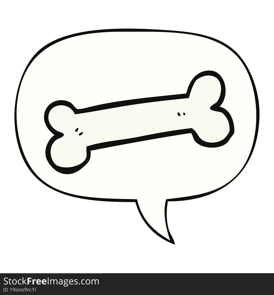 cartoon bone with speech bubble. cartoon bone with speech bubble