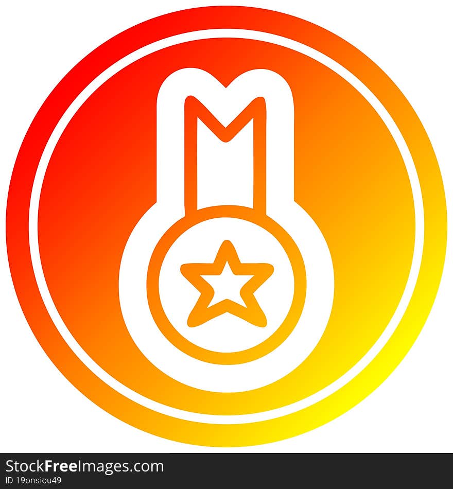 medal award in hot gradient spectrum