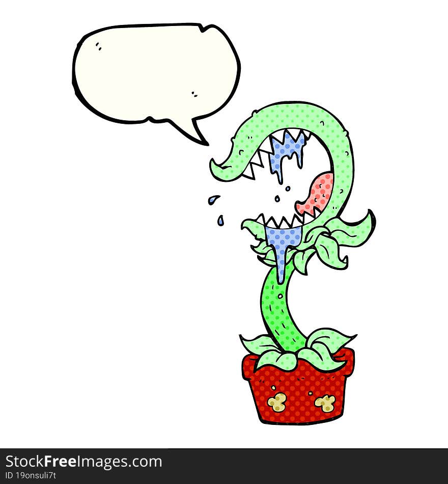 Comic Book Speech Bubble Cartoon Carnivorous Plant