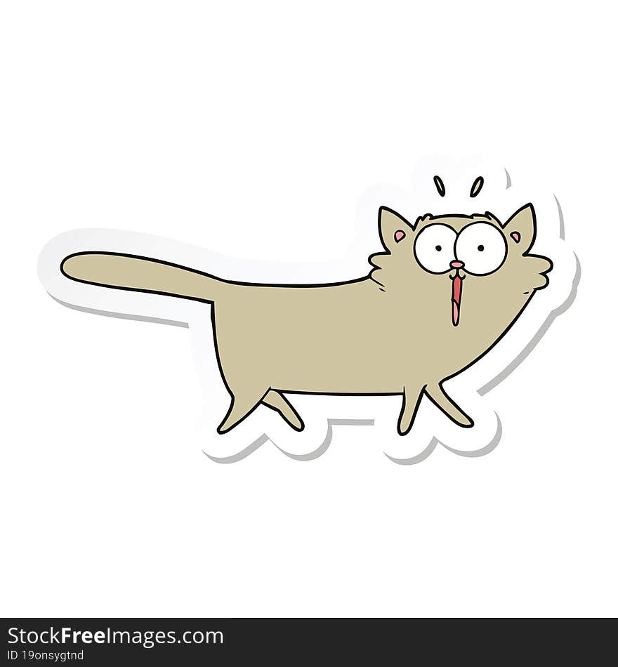 Sticker Of A Cartoon Cat