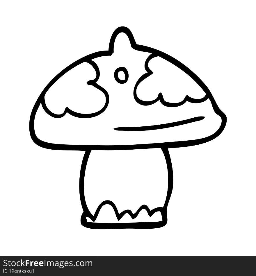 Line Drawing Cartoon Mushroom