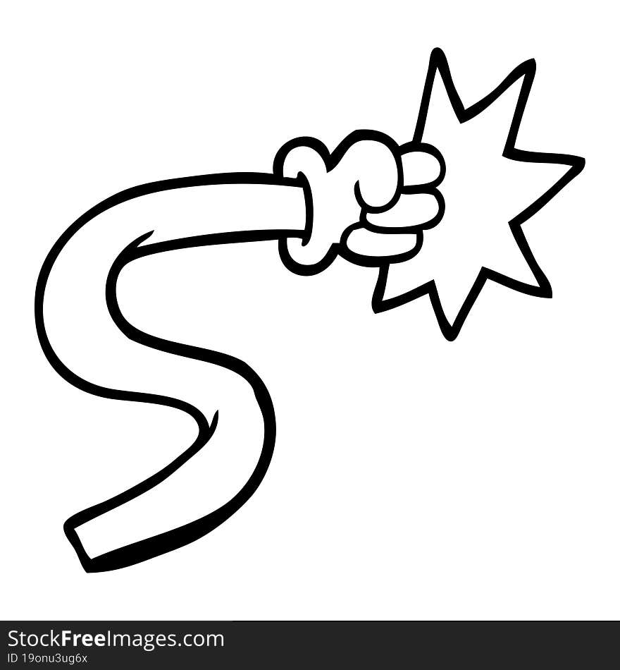 Line Drawing Cartoon Of A Hand Gesture