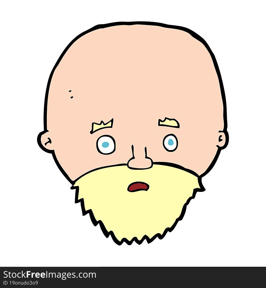 Cartoon Shocked Man With Beard