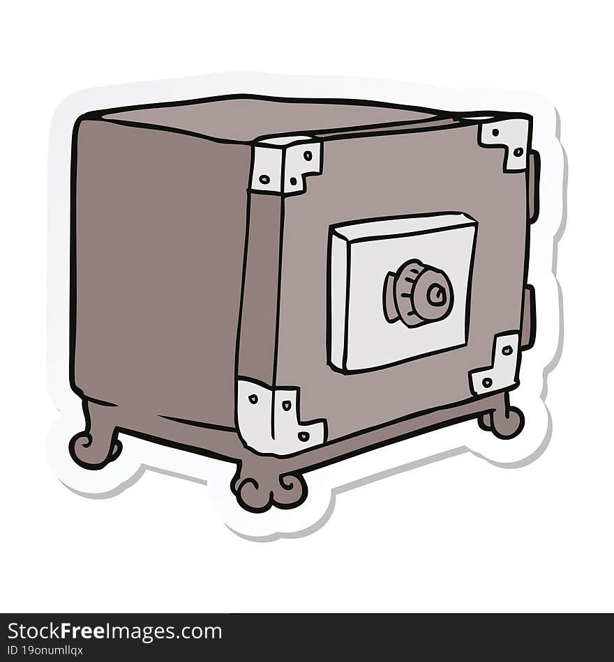 sticker of a cartoon traditional safe