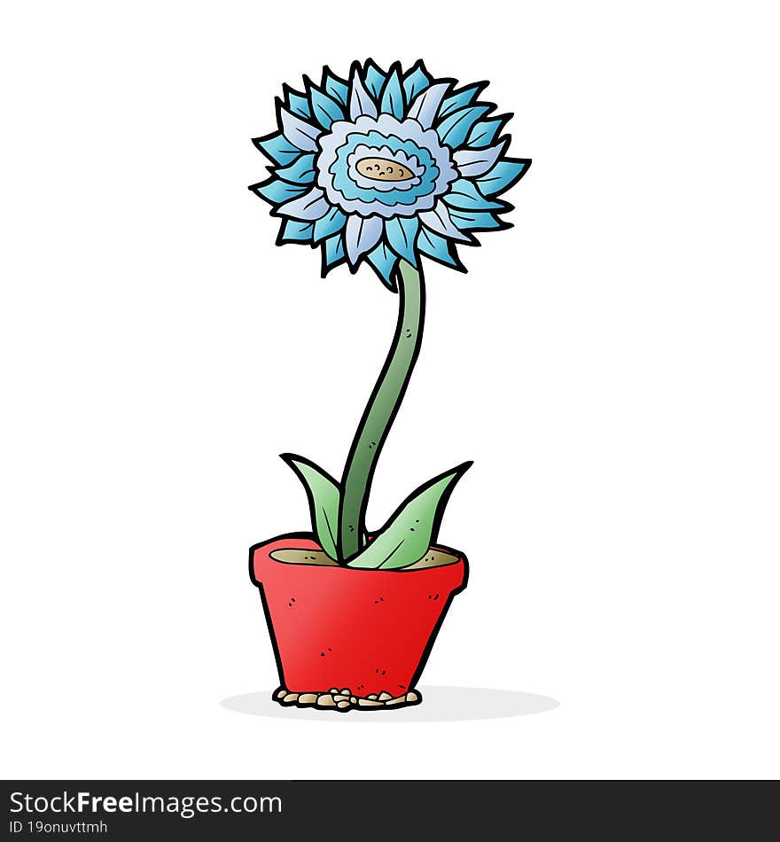 cartoon flower in pot