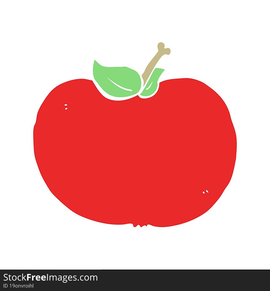 flat color style cartoon apple