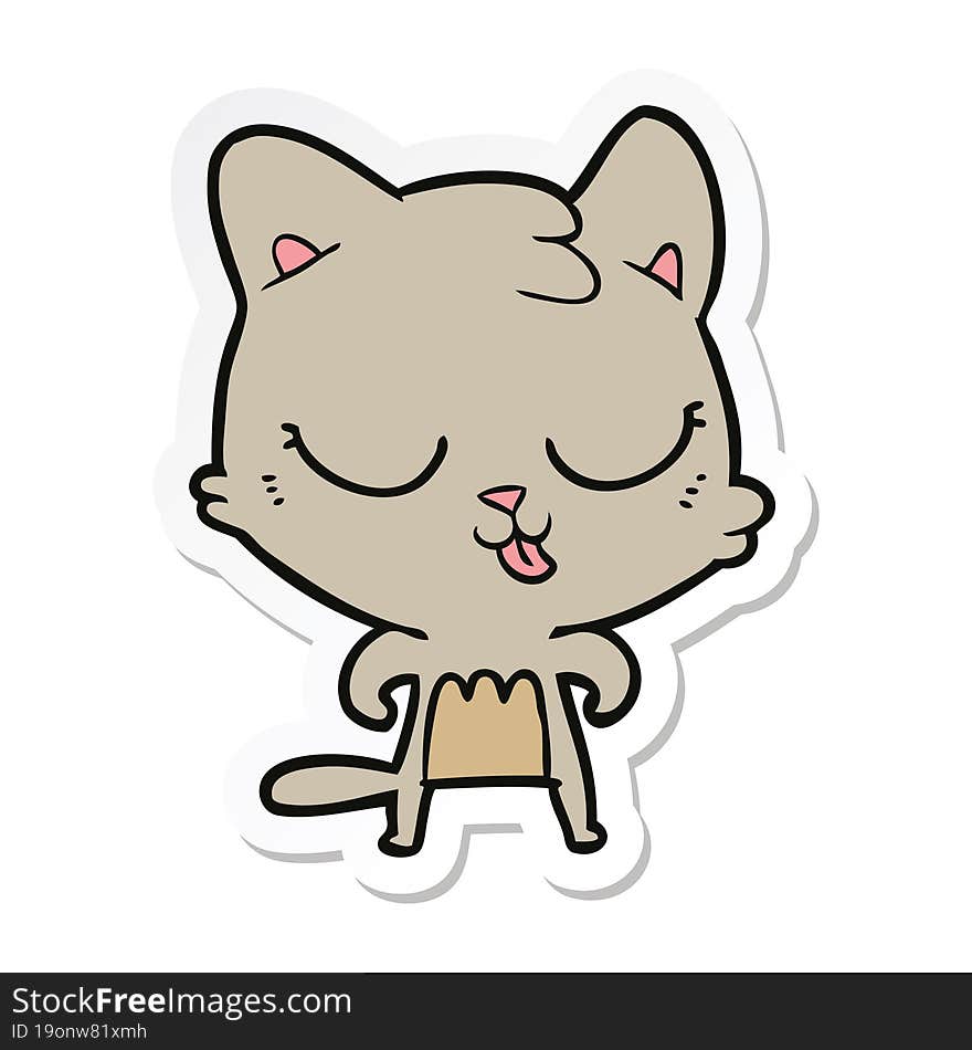 sticker of a cartoon cat