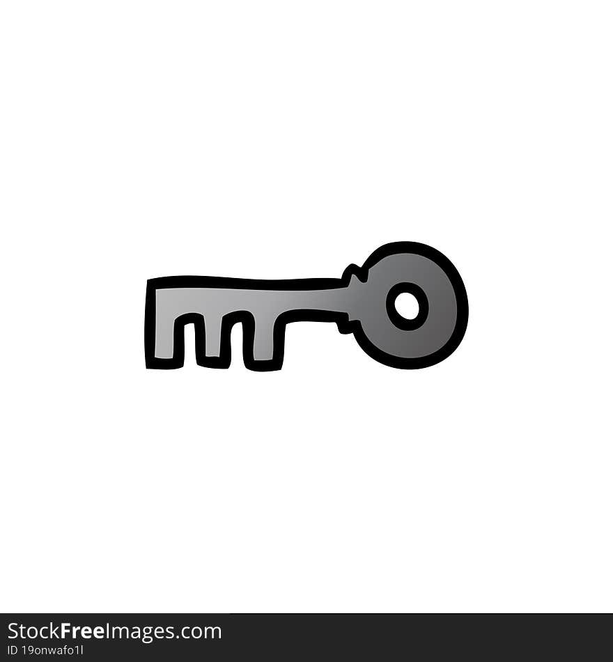 gradient cartoon doodle of a brass key