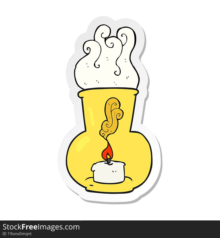 sticker of a cartoon old glass lantern with candle