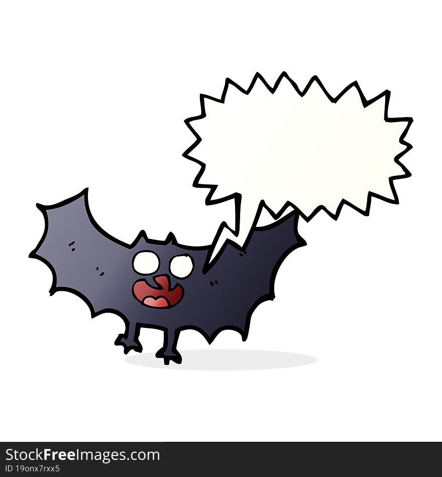 cartoon bat with speech bubble