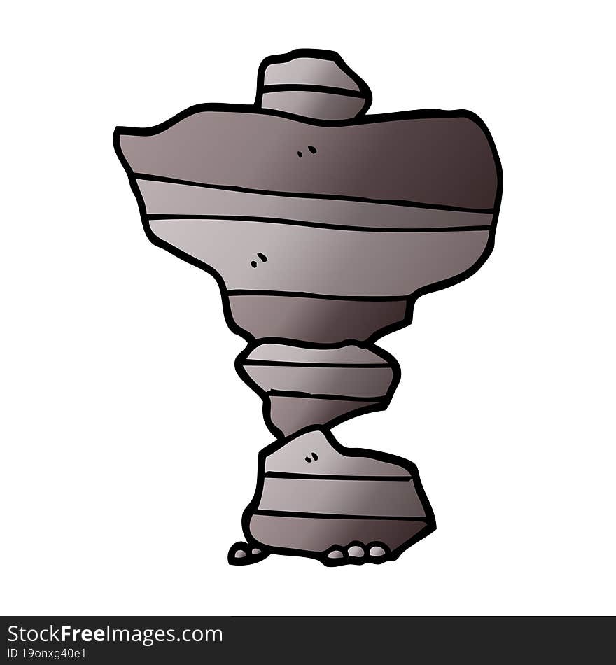 cartoon doodle of stacked stone