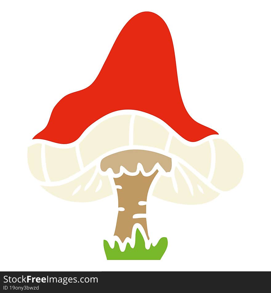 hand drawn cartoon doodle of a single mushroom