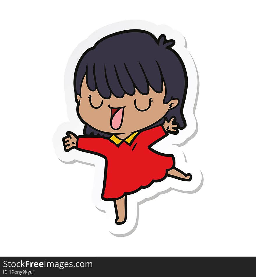 sticker of a cartoon woman