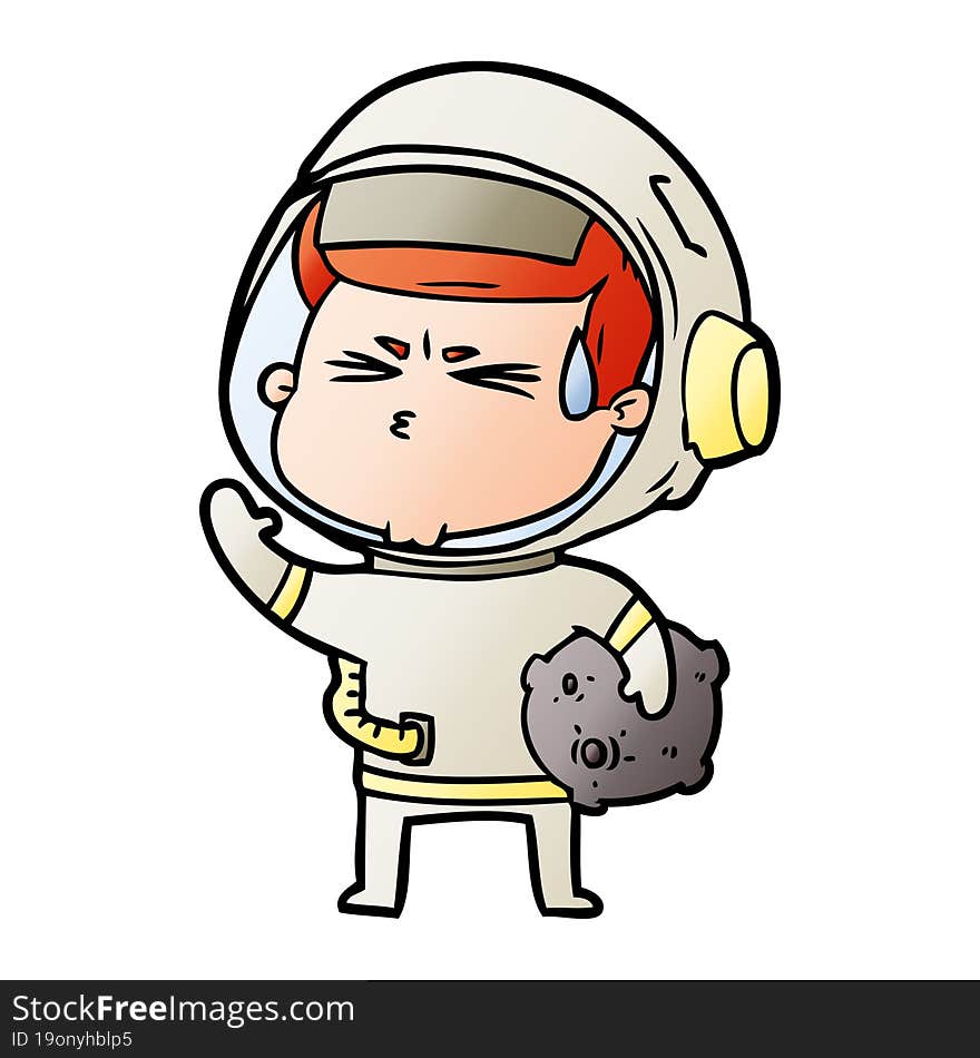 cartoon stressed astronaut. cartoon stressed astronaut