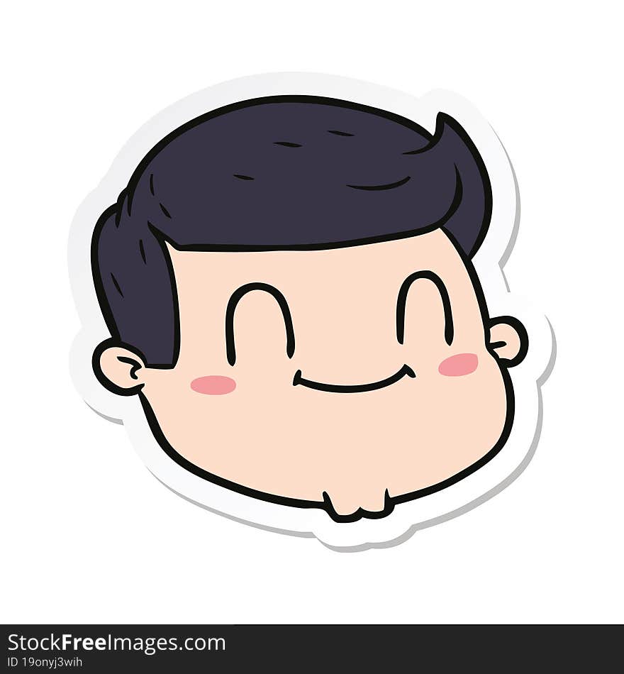 Sticker Of A Cartoon Male Face