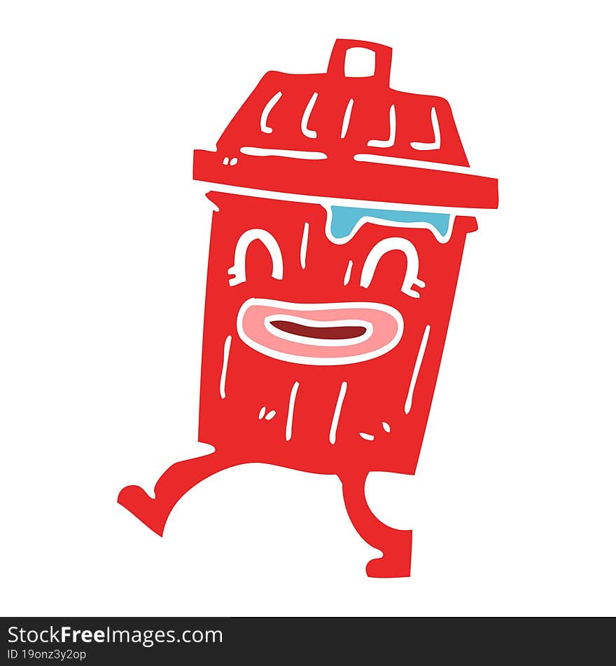 cartoon doodle waste bin