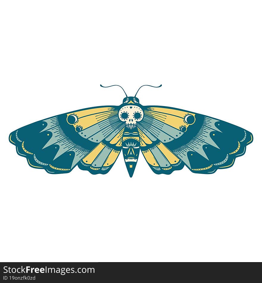 Tattoo Style Icon Of A Deaths Head Moth