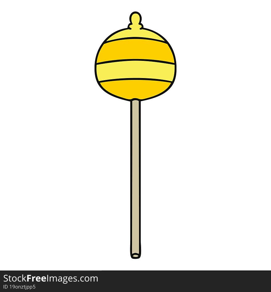 quirky hand drawn cartoon golden sceptre