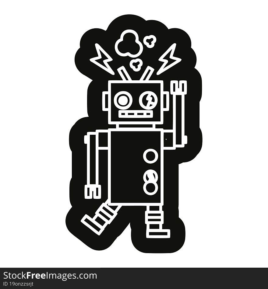 malfunctioning robot icon symbol