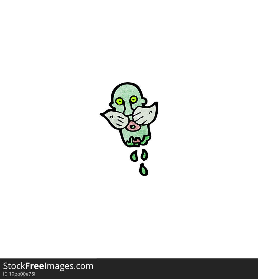 gross severed zombie head cartoon