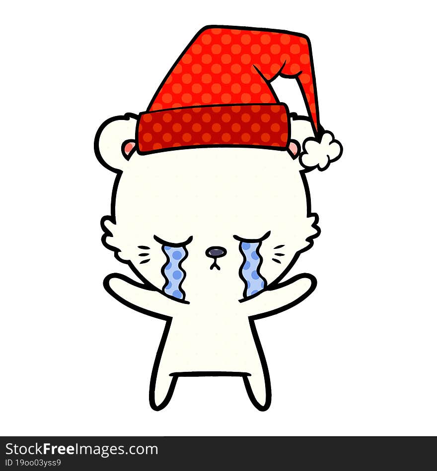 crying cartoon polarbear. crying cartoon polarbear