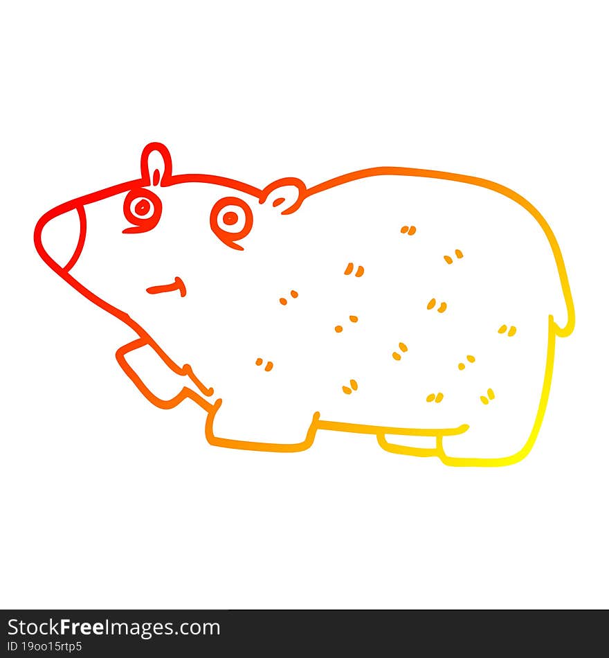 warm gradient line drawing cartoon happy bear